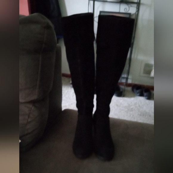 Black Suede Over the Knee Boots Size 6.5 - Picture 3 of 11
